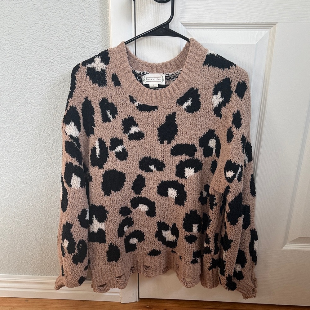Love Riche Leopard Print Sweater